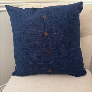 West Elm Silk Hand-loomed Pillow Cover, 20”x 20”, Navy